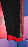 Hose Jogger schwarz Streifen rot + silber