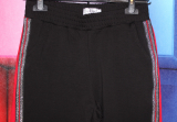 Hose Jogger schwarz Streifen rot + silber