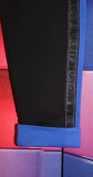 Hose Jogger schwarz Streifen blau + silber
