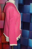 Believe Grobstrichpullover mit Kapuze pink/wei