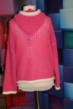 Believe Grobstrichpullover mit Kapuze pink/wei