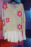 Be`lieve Strickpullover mit Bluseneinsatz beige