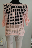 Glam Style Kurzarm-Pulli rosa Herz