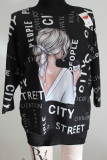 Langarm-Pulli s/w Bild Druck City