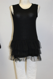 Longtop mit Petticoatspitze Farbe schwarz