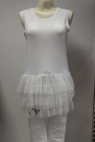 Longtop mit Petticoatspitze Farbe wei