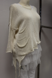 Glam Style Strickpulli Langarm natur