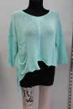 Glam Style Strickpulli Langarm mintgrn