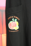 Pant Dressplaner schwarz Druck Frchte