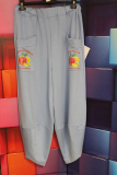Pant Dressplaner hellblau Druck Frchte