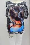 T-Shirt wei Druck Bild Breaking News