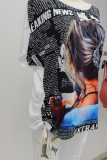 T-Shirt wei Druck Bild Breaking News