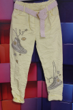 Jogpants Dressplaner gelb mit Grtel Druck Glitzerschuh