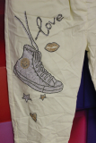 Jogpants Dressplaner gelb mit Grtel Druck Glitzerschuh