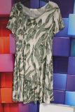 Kleid Joy Kurzarm grn/beige