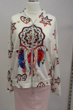 leichte Sweatjacke Dressplaner wei Druck Indian
