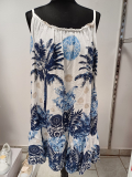 Kleid Dressplaner Spaghettitrger Palmen dunkelblau