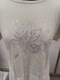 Kleid Kurzarm beige Druck Blume