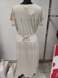 Kleid Kurzarm beige Druck Blume