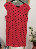 Leinenkleid rot Punkte