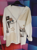 leichte Sweatjacke wei Druck Romantic