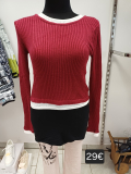 Kurzpullover 2-Lagen-Optik dunkelrot
