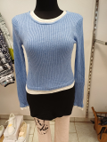 Kurzpullover 2-Lagen-Optik hellblau