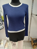 Kurzpullover 2-Lagen-Optik dunkelblau
