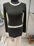 Kurzpullover 2-Lagen-Optik schwarz