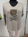 Langarmpullover grau Print Teddy