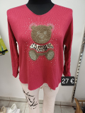 Langarmpullover weinrot Print Teddy
