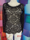 Spitzenshirt schwarz Muster