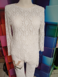 Spitzenshirt mit Zipfel wei� Muster