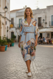 Kleid Lindsay Moda blau Motiv Italien