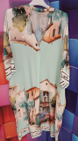 Kleid Lindsay Moda t�rkisgr�n Motiv Italien