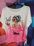 Kurzarm-Shirt Druck Bild Just pink