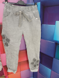Jogpants Doaba hellgrau mit H�kelblume