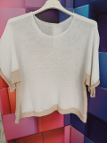 Kurzarm-Sommerpulli wei�/beige