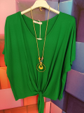 Kurzarm-Shirt mit Kette gr�n