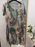 Kleid Kurzarm gr�n/beige