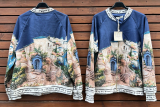 Jacke blau Druck Motiv mediterran