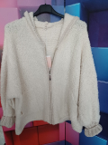 Kuscheljacke mit Kapuze naturwei�